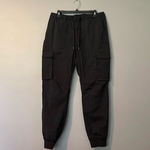 Men’s Black Nylon Cargo Joggers